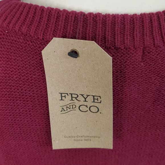 NWT Frye and Co Womens Asymmetrical Cable Knkt Vest Sz Large in Canyon Cranberry - Picture 6 of 9